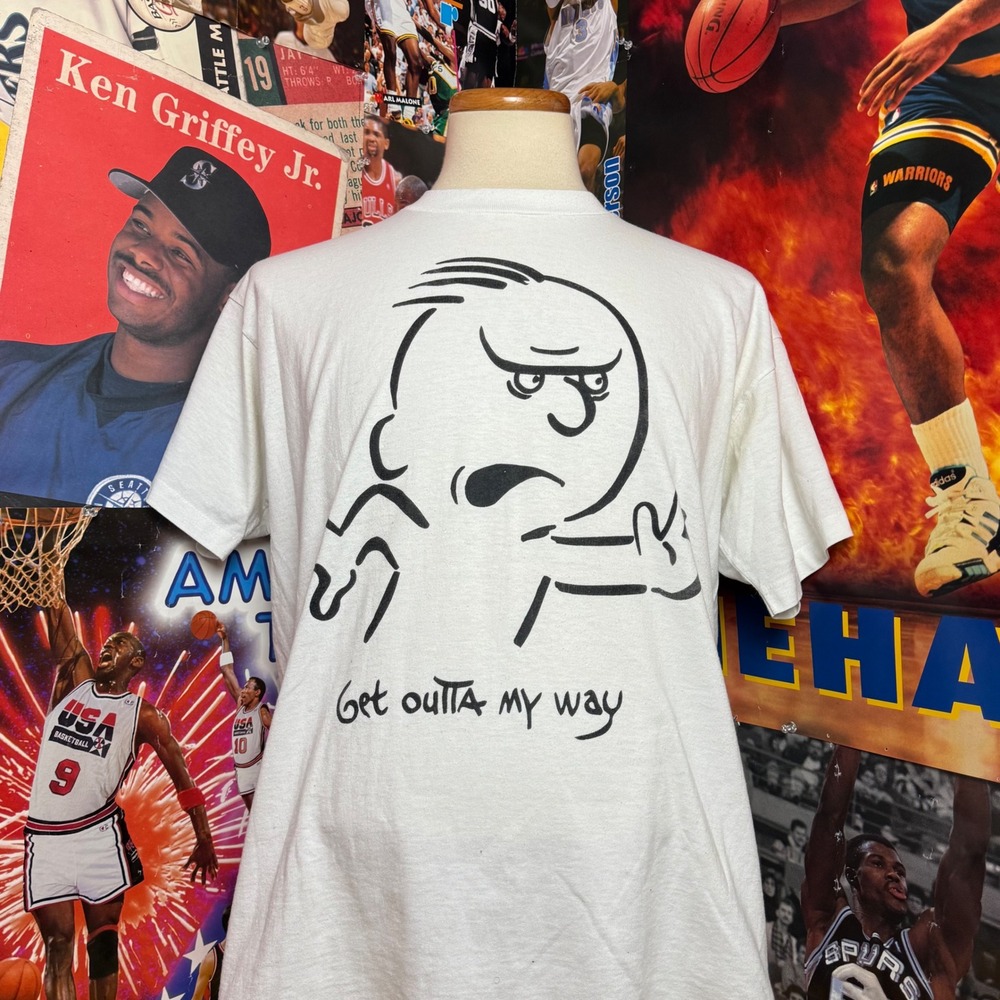 Vintage 90s Cartoon Character Get Outta My Way Graphic T Shirt Adult Sz XL